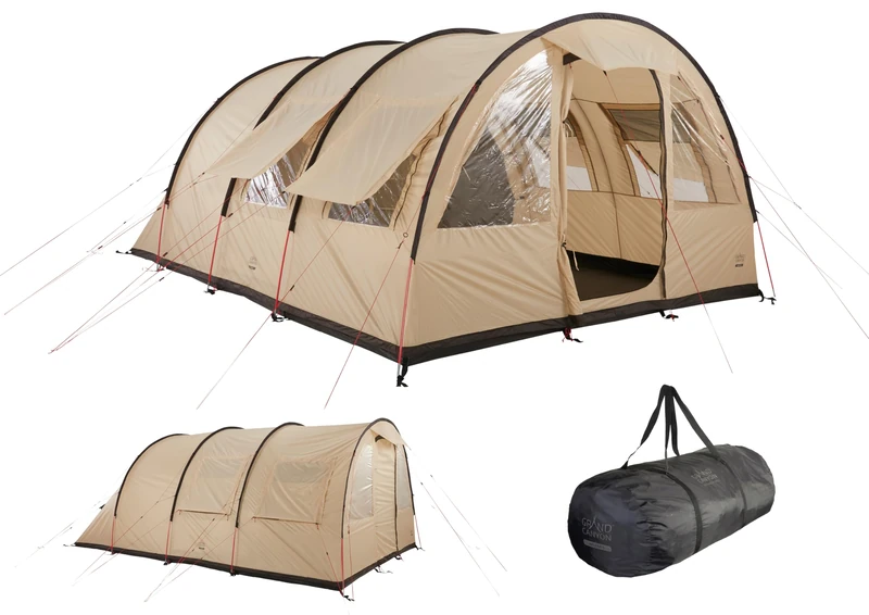 Grand Canyon HELENA 6 - tunnel tent for 6 people | family/group tent with two sleeping areas | Mojave Desert (beige)
