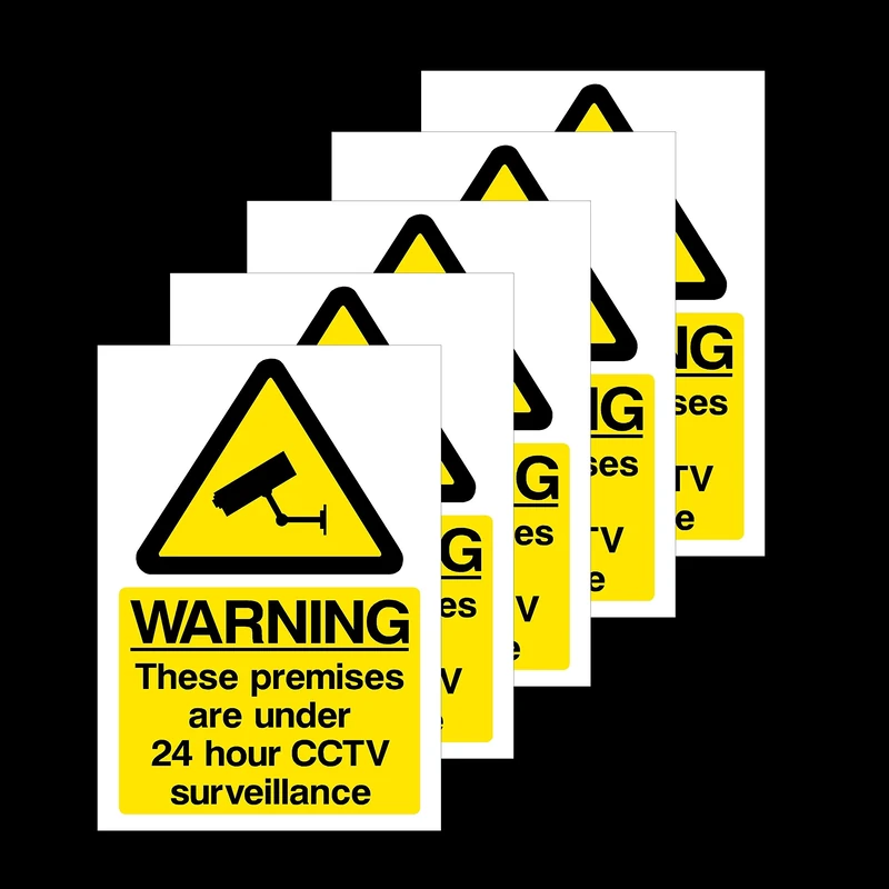 5x Warning These Premises are under 24 Hour CCTV Surveillance Rigid Plastic Sign 100x150mm