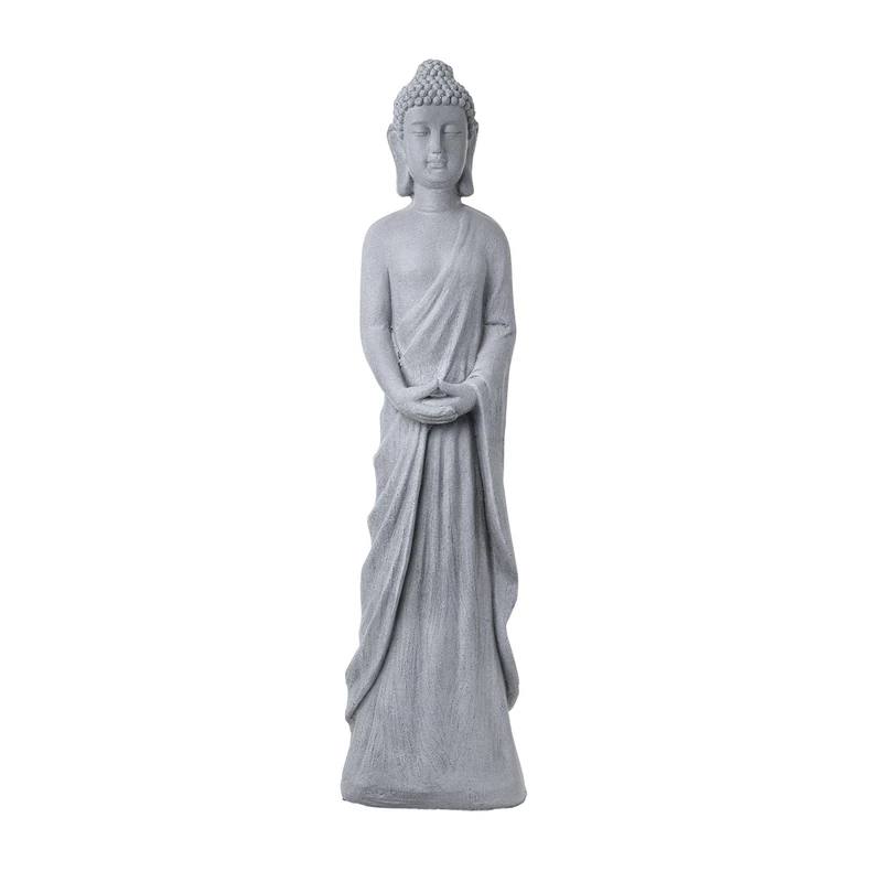 Alpine Corporation Outdoor Statue, Cement, Fiberglass, 32" H-Buddha - Image 1