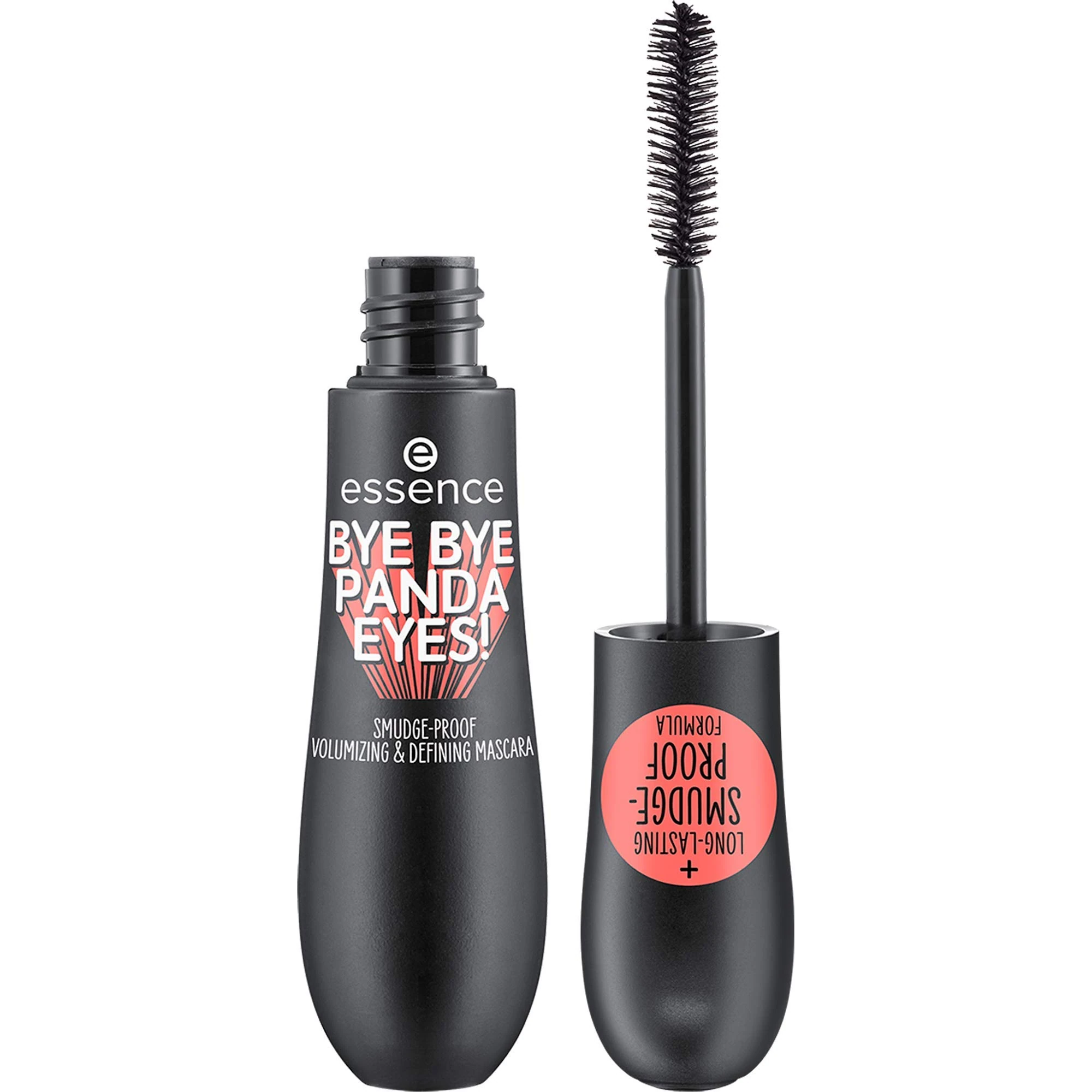 essence Bye Bye Panda Eyes essence Smudge-Proof Volumising and Defining Mascara, Smudge-proof Formula, No. 01 Black, Defining, Natural, Vegan, Perfume-free, 16 ml
