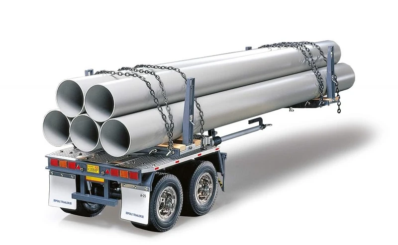 TAMIYA 56310 300156310 2-Axle Stake Trailer 1:14 Stake Telescopic Trailer BS Assembly Kit RC Truck Remote Control Truck Truck Truck Construction Toy Model Making Crafts Silver