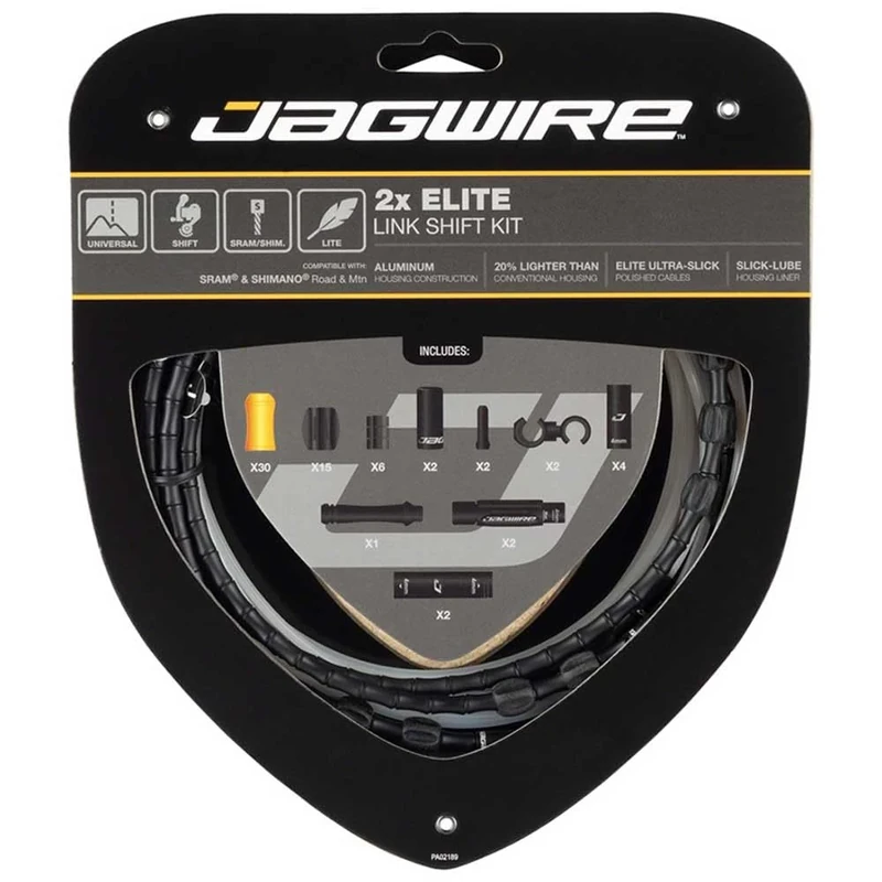 Jagwire Elite Link Shift/Gear Cable Kit (x2 Cables) - Black