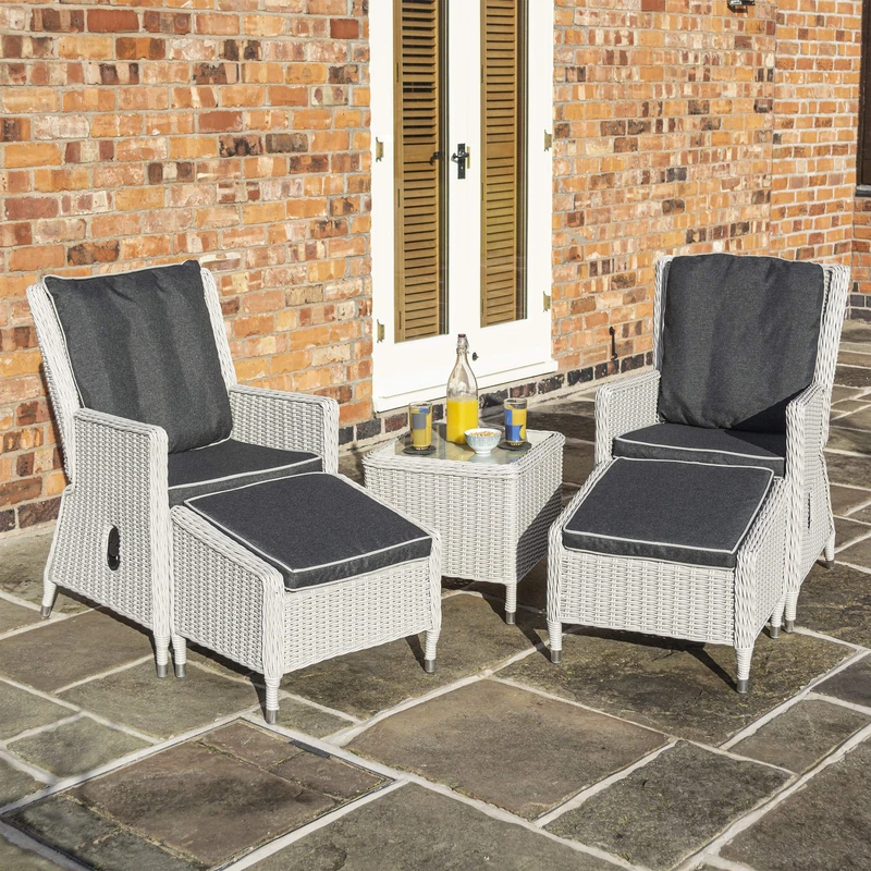 Rowlinson Dining Set, Rattan, Grey, One Size - Image 1