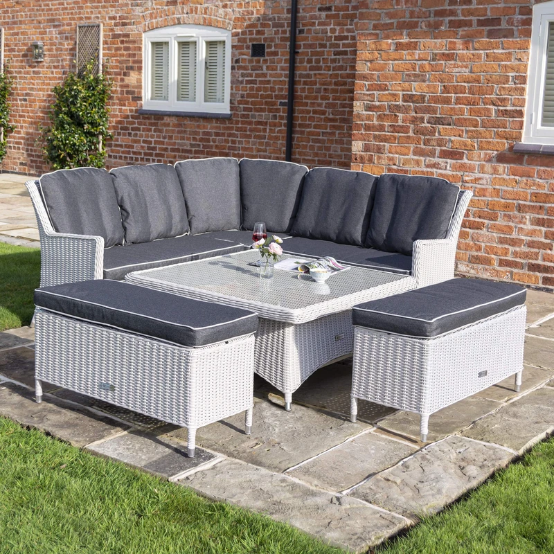 Rowlinson Prestbury Corner Dining Set - Putty Grey