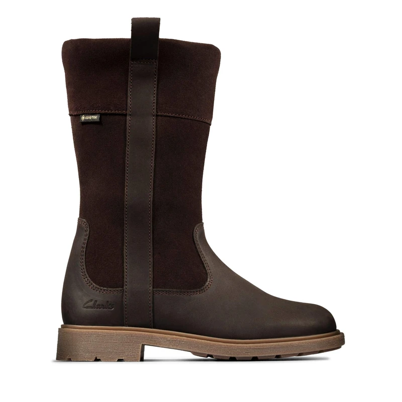 Clarks Girl's Astrolhi Gtx K Chelsea Boot, Brown Leather, 12.5 UK Child