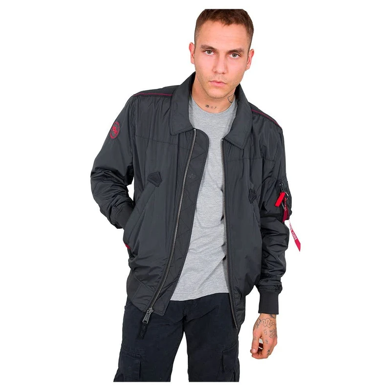 ALPHA INDUSTRIES Men's Nighthawk Bomber Jacket, Iron Grey, S