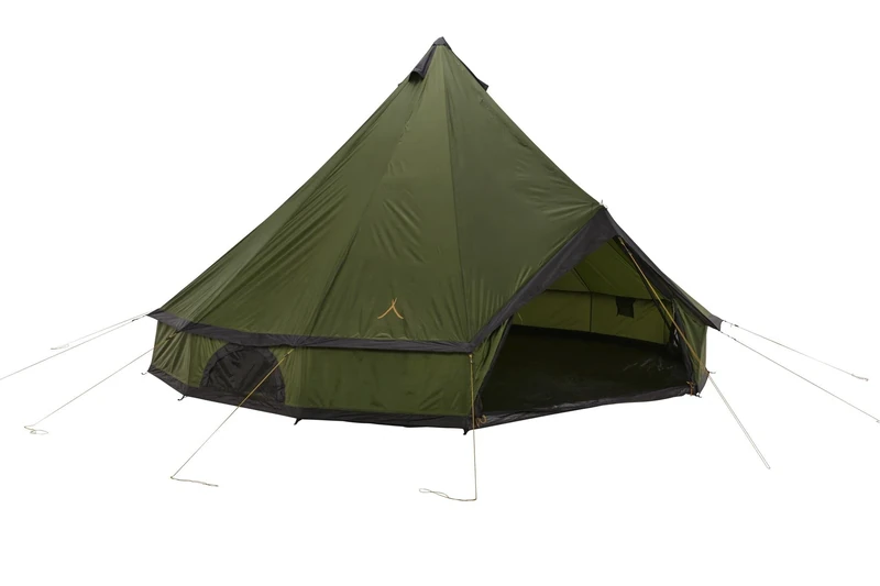 Grand Canyon INDIANA 10 - Round Tent for 10 people | Family Tent, Group Tent, Pyramid Tent, Tipi | Capulet Olive (Green)