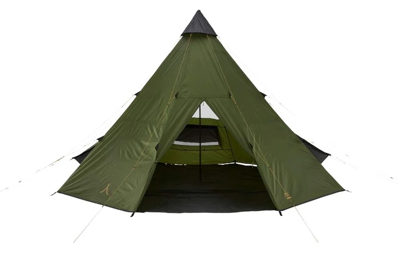 Grand Canyon BLACK FALLS 8 - Round Tent for 8 people | Family Tent, Group Tent, Pyramid Tent, Tipi | Capulet Olive (Green)