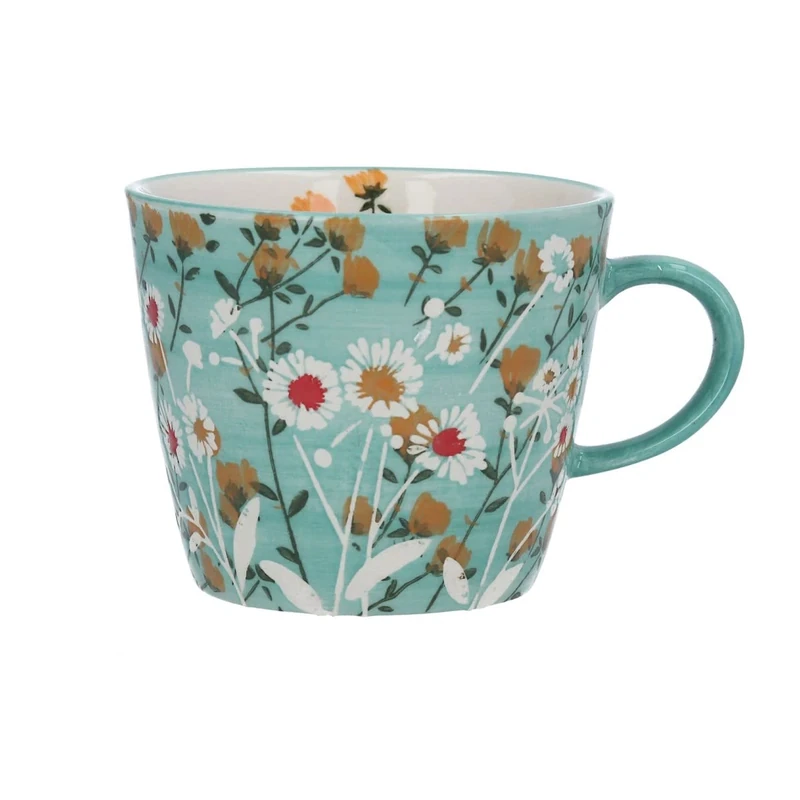Gisela Graham Wild Daisy Ceramic Mug - Blue Floral Design