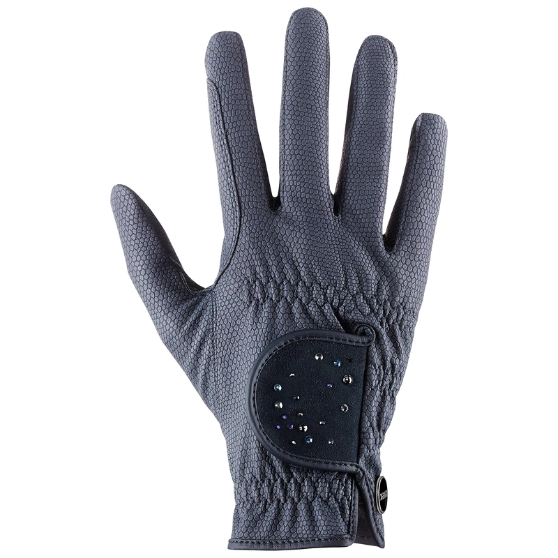 uvex Sportstyle Diamond - Stretchable Riding Gloves for Men and Women - Durable - Decorated with Swarovski® Crystals - Blue - 8.5