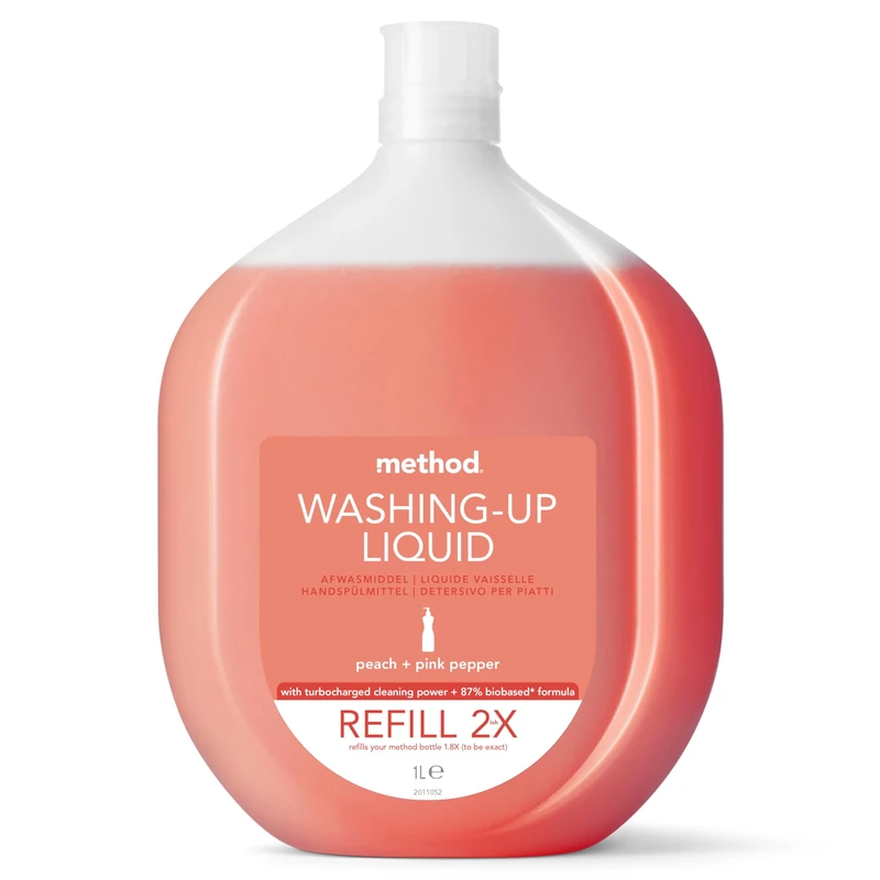 Method Washing Up Liquid Refill, Peach & Pink Pepper, 1 L