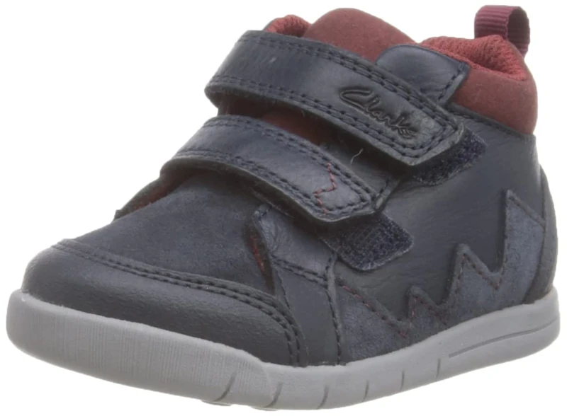 Clarks Boys Rex Park T Sneaker, Navy Leather, 5.5 UK Child