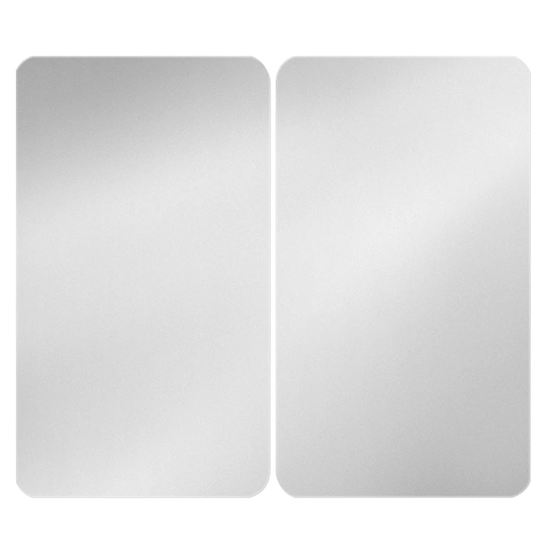 WENKO 53902100 Universal Hob Cover Plate, Silver, Set of 2, for All Types of Cookers, Tempered Glass
