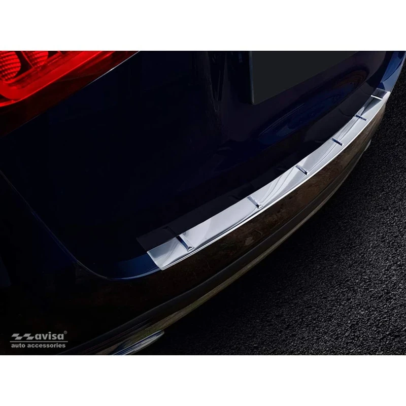 Avisa Stainless Steel Rear bumper protector compatible with Mercedes GLE II (W167) 2019-2023 incl. 53 AMG 'Ribs', Silber