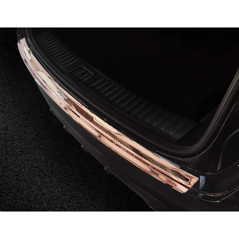 Avisa Stainless Steel Rear bumper protector 'Deluxe' compatible with Porsche Cayenne III 2017- 'Performance' Brushed Copper/Copper Carbon