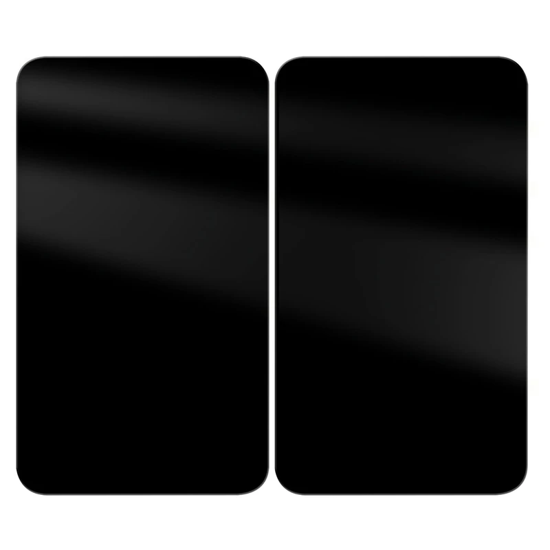 WENKO 53898100 Placas cobertoras de vidrio Black, 2 uds. Universal Cover Set of 2 for All Types of Hobs, Tempered Glass, 30 x 52 cm - Image 1