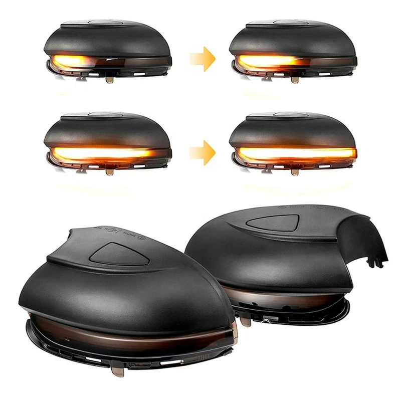 AutoStyle Set LED Side-Mirror Indicators compatible with Volkswagen Jetta VI 2011- & Eos 2009- & Passat 3C 2011-2014 & CC 2008- & Beetle 2011- & Scirocco 2008- - Smoke - incl. Dynamic Running Light