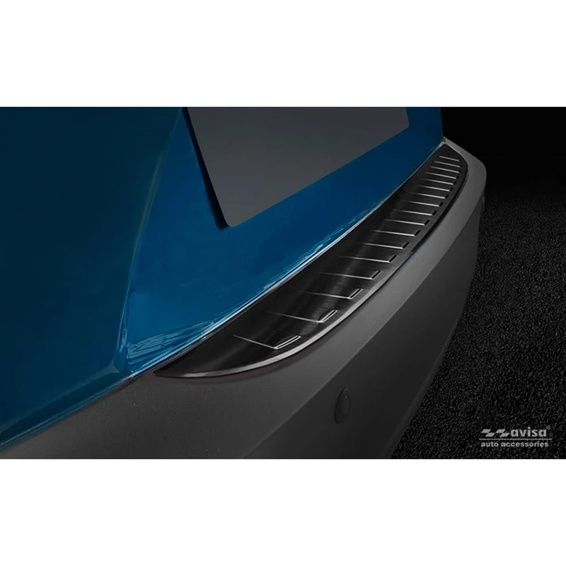 Avisa Black Stainless Steel Rear bumper protector compatible with Mazda CX-3 2015-2022 'Ribs'