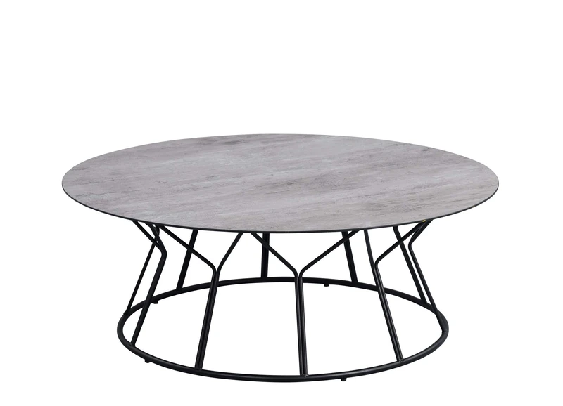 M2 Kollektion Lydia 3 Glass Coffee Table Diameter 90 cm Height 35 cm Grey - Image 1