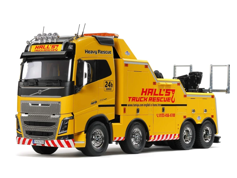 TAMIYA Tamiya-56362 1:14 Volvo FH16 Tow Truck 8x4-Assembly Kit, RC, Remote Control, Truck, Construction Toy, Model Making, Toying, Color Yellow (56362)