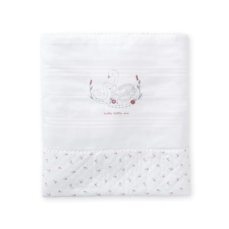 Silver Cross Pink Swan 4 Tog Baby Quilt for Cot Bed, Cotton, 110 x 120 cm