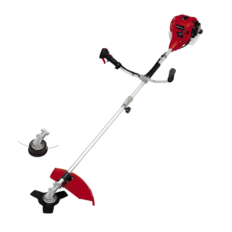 Einhell GC-BC 30/1 I AS Petrol Brush Cutter - Powerful 1000W 2-in-1 Grass Trimmer and Scythe, 2-Stoke Engine, Metal Blades, 230/420mm Cutting Width, Bump Fed Spool - Petrol Strimmer With Harness