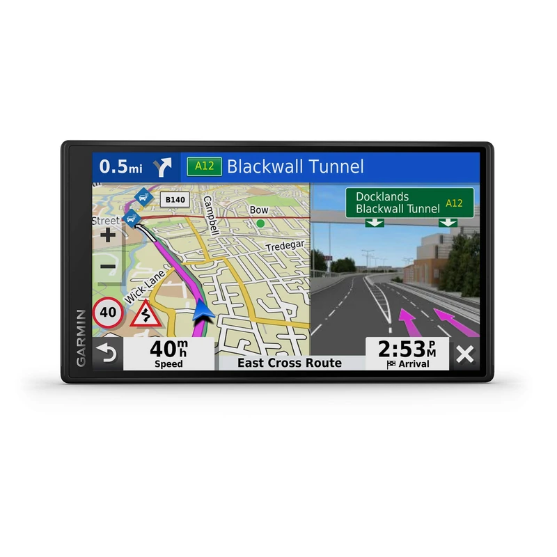 Garmin [Renewed] DriveSmart 55, GPS Sat Nav, 5.5" Edge to Edge Display, Map Updates for UK and Ireland, Live Traffic via app, Bluetooth Hands-free Calling, Smart Features (Renewed)