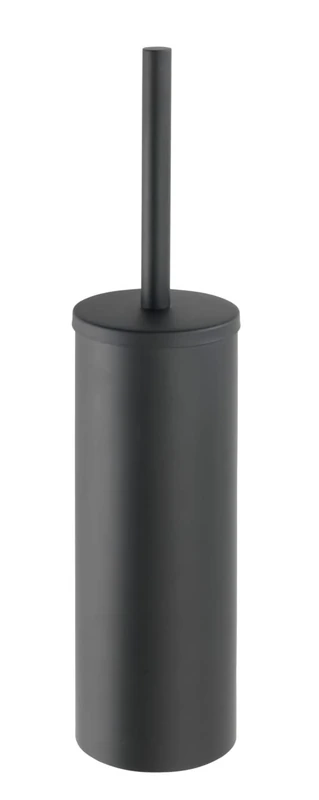 WENKO Bosio Toilet Brush Holder Closed, Stainless steel, matt, 40.5 x 13 x 9 cm