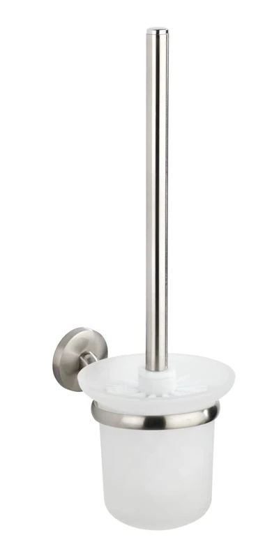 WENKO Cuba Toilet Brush Holder, Die-cast zinc, matt, 35 x 15 x 11.5 cm