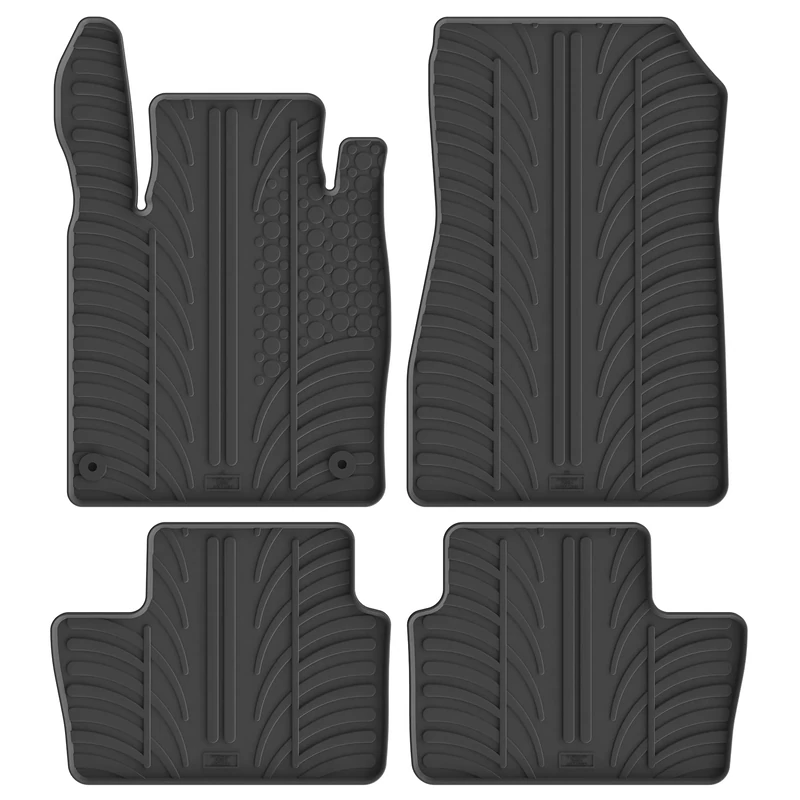 Gledring Set of Rubber Mats Compatible with Nissan Juke II 2019- (T Profile 4-Piece + Mounting Clips), Black