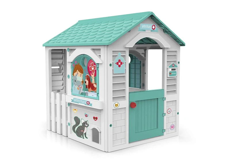 Chicos Children's Outdoor House Centre, Includes 11 Veterinary Accessories, Ages 24 Months, White/Turquoise (89619)