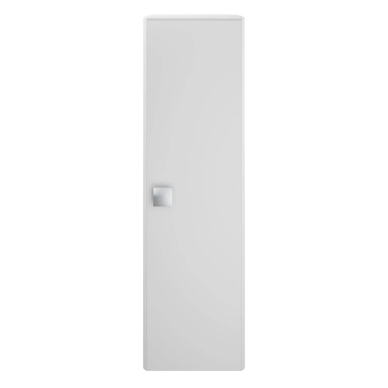 Hudson Reed SAR162 Sarenna Modern Bathroom Wall Hung 1 Soft Close Door Tall Storage Unit, 1200 x 350 x 250mm, Moon White