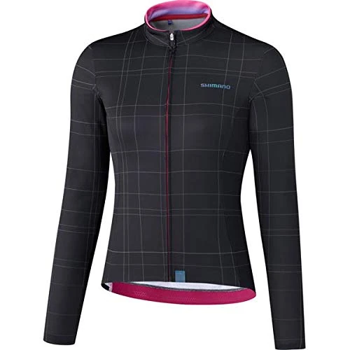 Shimano Clothing Women's Kaede Thermal Jersey, Black, Size XL
