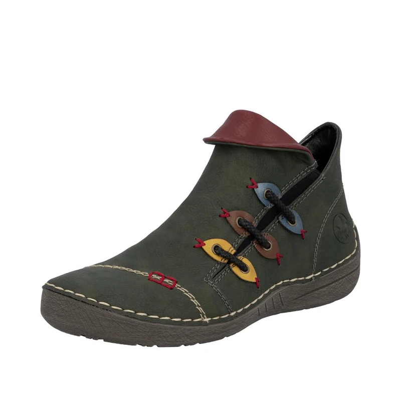 Rieker 72581 Women’s Fashion Boot, Green, 3 UK