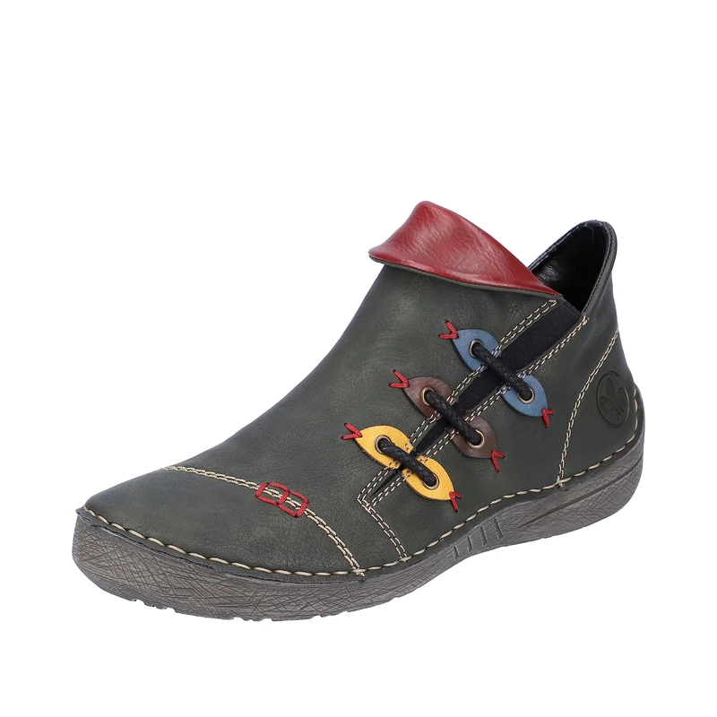Rieker Ladies Casual Ankle Boots 72581-54 - Green Synthetic - UK Size 6 - EU Size 39 - US Size 8 - Image 1