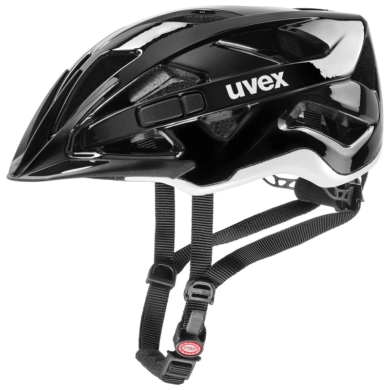 uvex Active - Secure All-Round Bike Helmet for Men & Women - Individual Fit - Upgradeable with an LED Light - Black White - 56-60 cm
