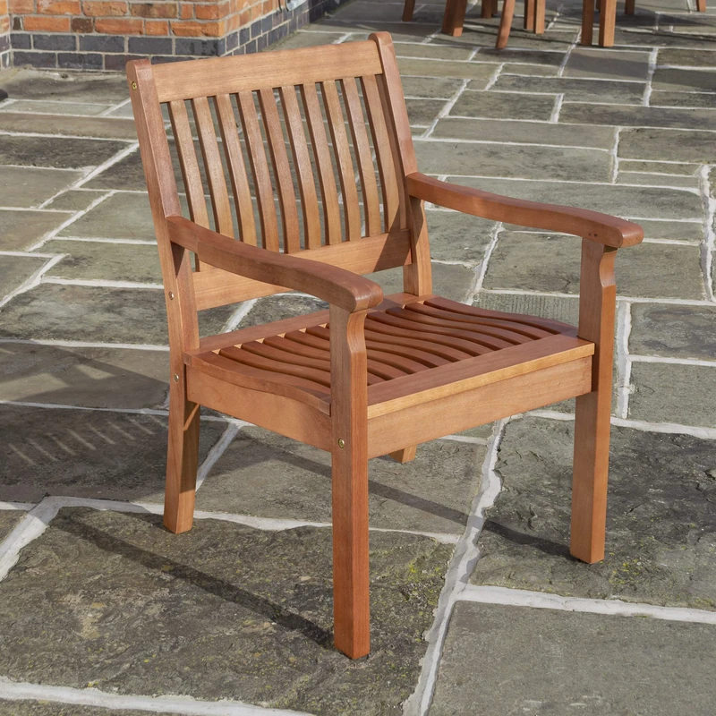 Rowlinson Garden Products Willington Hardwood Armchair Honey Brown - Image 1