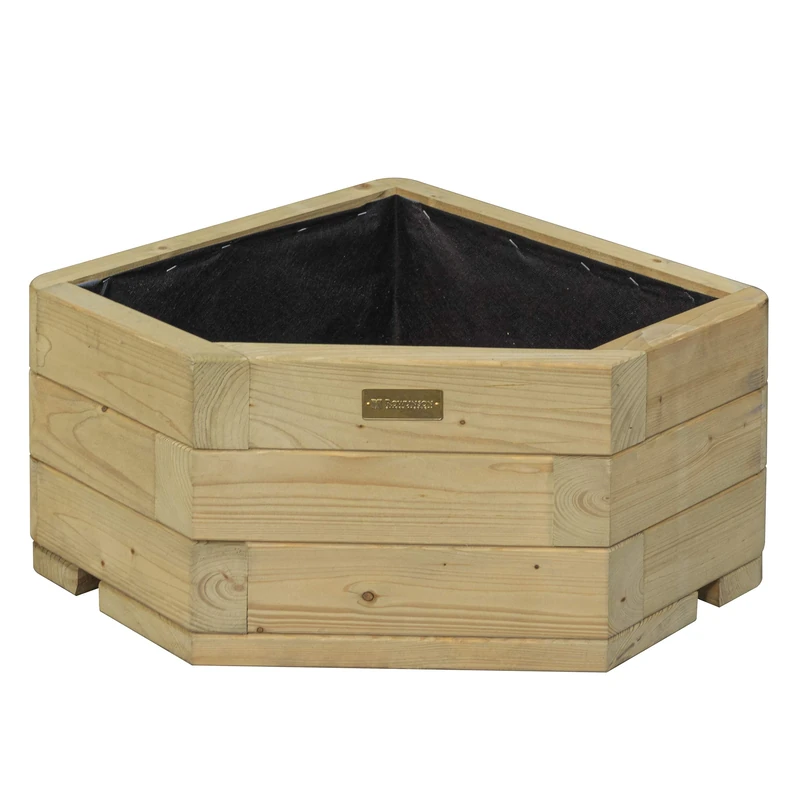 Rowlinson Garden Products Marberry Outdoor Corner Planter 45L Natural Timber