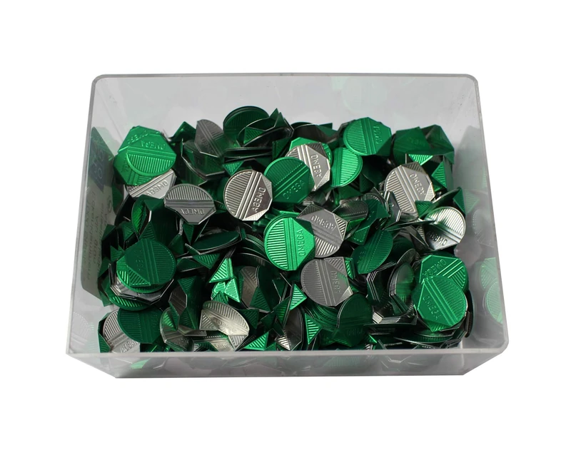 ALCO-Albert 540-18 Corner Clips Aluminium Green Varnished Pack of 1000 in a Tin - Image 1