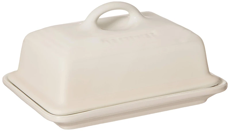 Le Creuset Stoneware Butter Dish, 900 g, 17 x 12.5 x 9 cm, Meringue