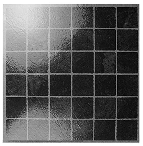 DIVCHI Black 12 Inch x 12 Inch, Self Adhesive Vinyl Floor Tiles (60 PCS)