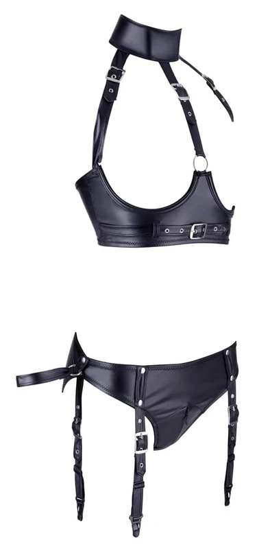 Cottelli Bondage Bondage Bra Set Black S