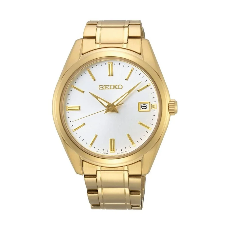 Seiko UK Limited - EU Men's Analogue Analog Quartz Watch with Gold Tone Stainless Steel Strap SUR314P1, One Size