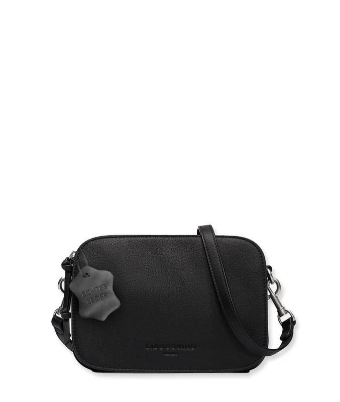 Liebeskind Berlin Luka Leather Cross-Body Bag with Adjustable Shoulder Straps Small Shoulder Bag Compartments with Zip 14.5 x 20.5 x 7 cm (H x W x D), black, S
