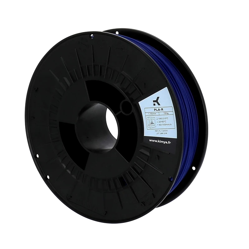 KIMYA - Filament Recycled PLA for 3D Printers - 1.75 mm - 750 g - Print consumables and Professional Parts - Resistant to Light and Shock absorbers - Blue