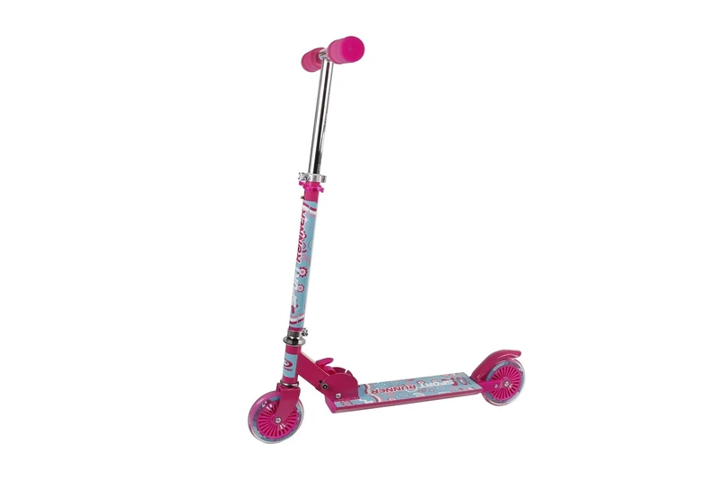 Kids Globe Street Rider 720287 Aluminium Scooter with Abec 7 Bearings Pink with Floral Pattern Foldable - Image 1