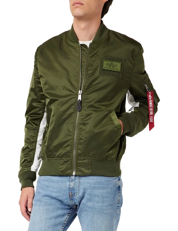 ALPHA INDUSTRIES Men's MA-1 TT Custom Jacket, Verde, XS