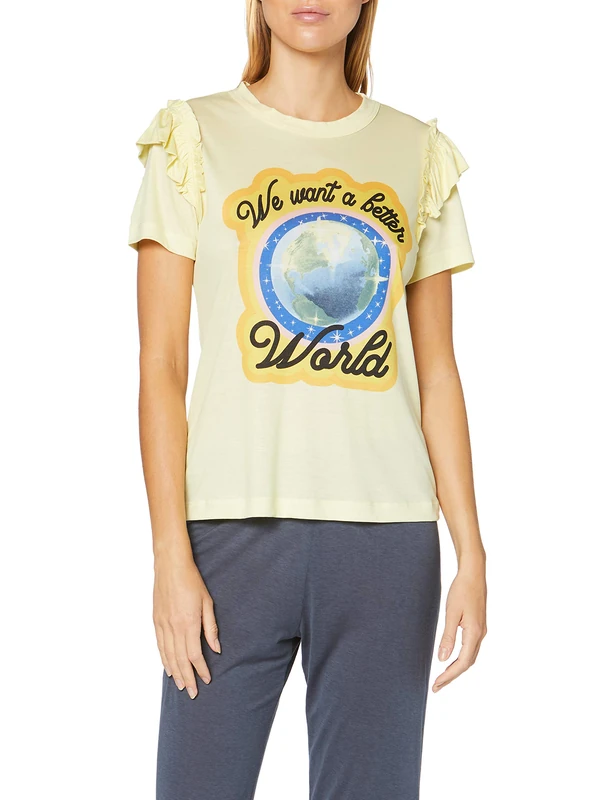 CALIDA Women's Viktor & Rolf Pajama Top, Wax Yellow, S - Image 1