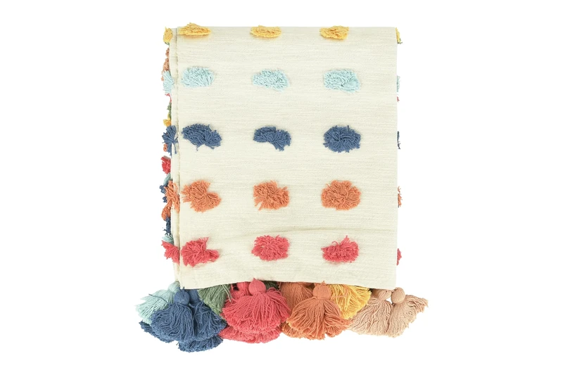 Creative Co-op Throw, Cotton, Multicolor
