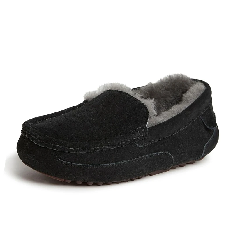 Fireside by Dearfoams Men's Melbourne Slipper, Black, 9 UK